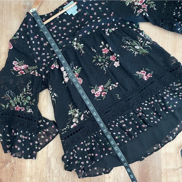 Maeve Anthropologie | Floral Swiss Dot Romantic Blouse - Picture 11 of 15